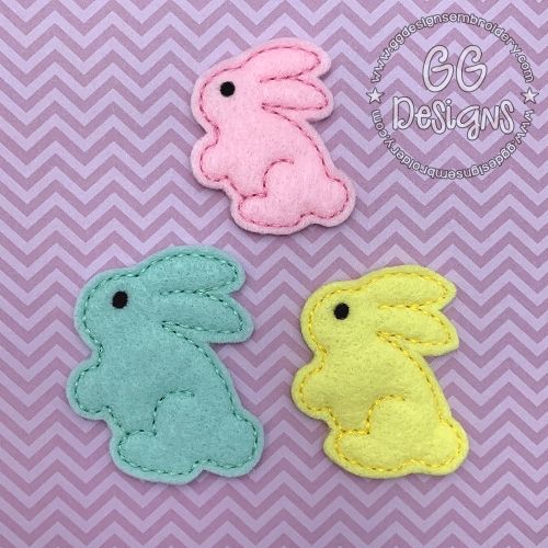 Sweet Bunny Felt Stitchies in the hoop - GG Designs Embroidery