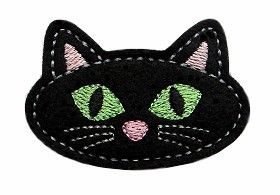 Black Cat Clip Cover Felt Stitchies