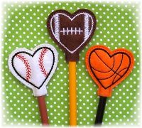 Heart Sports Ball Pencil Toppers