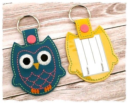 Owl Snap Tab Bag Tag