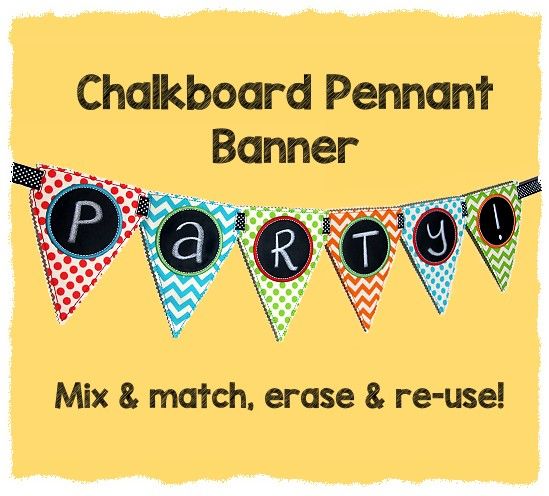 Chalkboard Pennant Banner