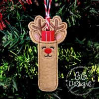 Reindeer Chapstick Holder Ornament
