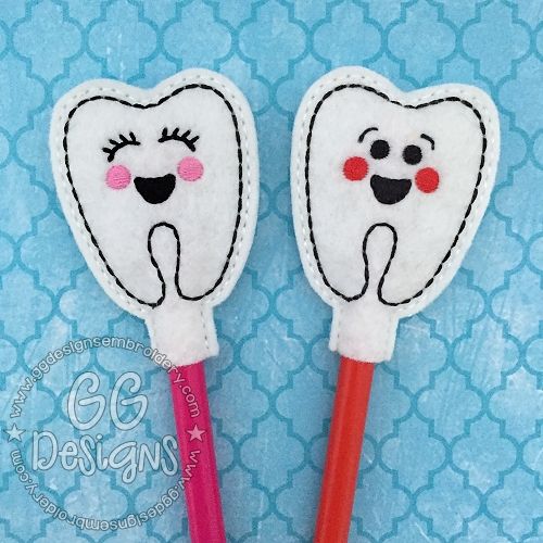 Boy and Girl Tooth Pencil Topper