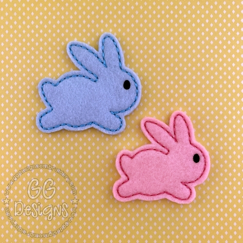 Simple Bunny Felt Stitchies in the hoop - GG Designs Embroidery